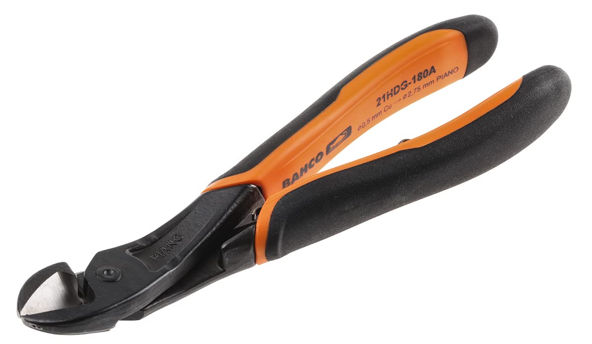 Pince coupante Ergo coudée Bahco 21HDG-180A pour coupe de fils durs