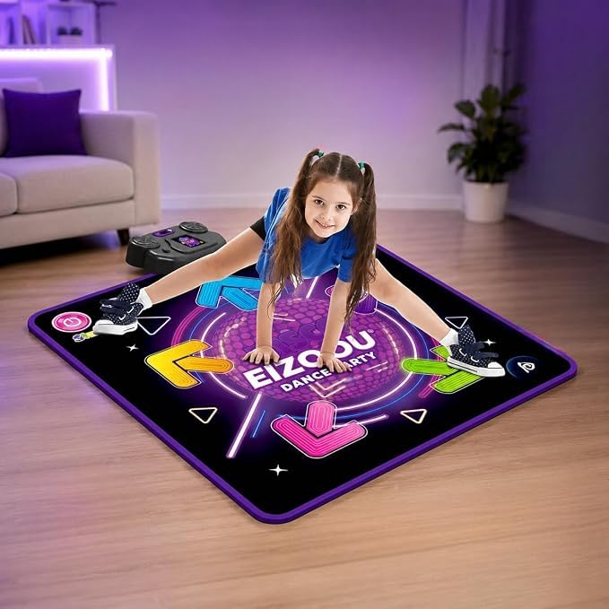 Electronic Dance Mat with Light-up 6-Button Wireless Music Dance with 5 Game Modes Toys for 3-12 Year Old Kids Girls Boys-picture-22