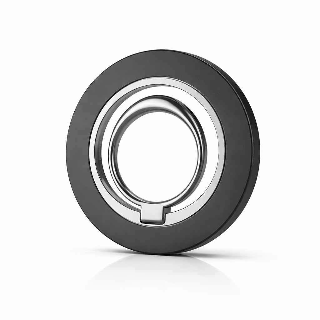 Mizi Magnetic Phone Finger Grip Stand Holder with 360° Rotate Ring for MagSafe, Compatible with iPhone 16 Pro Max 15 14 13 12 MagSafe Accessories - Black-image-27