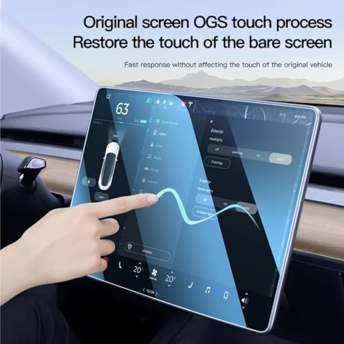 Image of LF Touch Screen Guard For Hyundai Creta 2024 SX, SX Tech, SX (O) Car Accessories Full Screen Infotainment System Protector | GPS Navigation - Clear