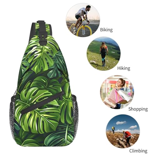 Mochila tipo bandolera con estampado hojas para adultos miniatura 6