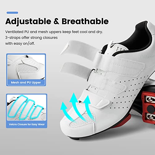 Image of Unisex Cycling Shoes Size 14 Peleton Compatible - Mens Spin Shoes with Look Delta Cleats - Indoor Road Bikes SPD Clips