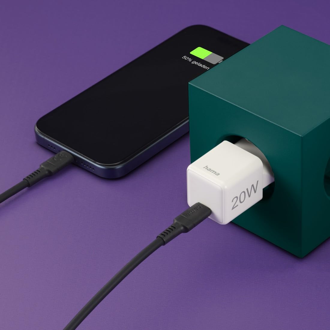 Hama Ładowarka sieciowa 20 W mini 1x USB C (kompaktowa, szybka, do ładowania telefonu, Quick Charge, Power Delivery, mała, szybkie ładowanie) biała