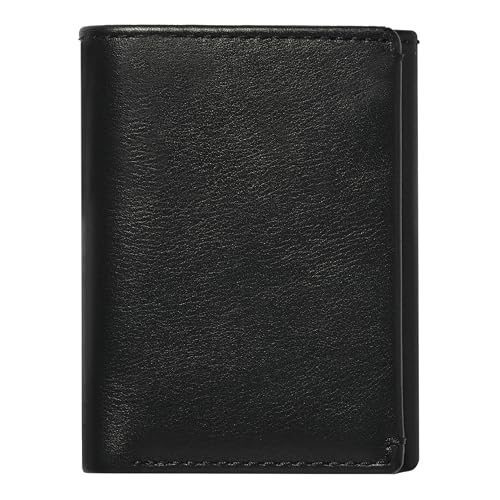 House of Jack Co. Eastwood RFID Trifold Wallet for Men, Double Bill Compartment, Full Grain Cowhide Leather Wallet, Black