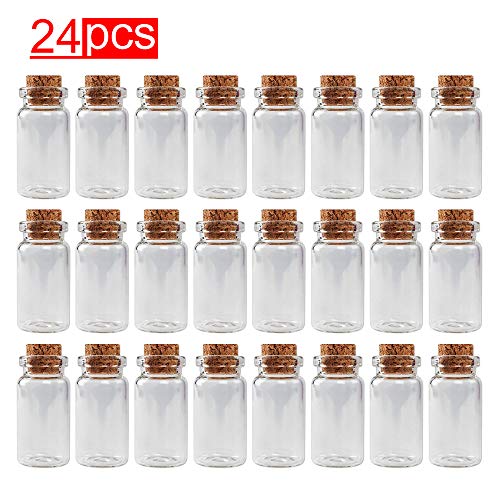 Super Z Outlet Mini Clear Glass Jars Bottles with Cork Stoppers for Arts & Crafts, Projects, Decoration, Party Favors - Size: 1-1/2