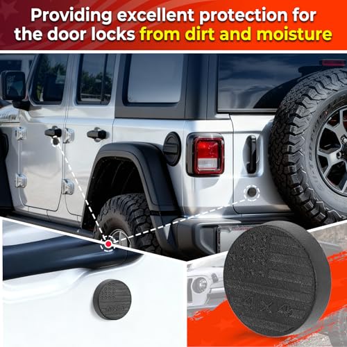Image of CALBEAU Keyhole Covers Compatible with 2018-2026 Jeep Wrangler JL and Gladiator JT Front Door, Strong Magnet Keyhole Decor Accessories for Door Lock Protection (Flag 3PCS 2007-2018)