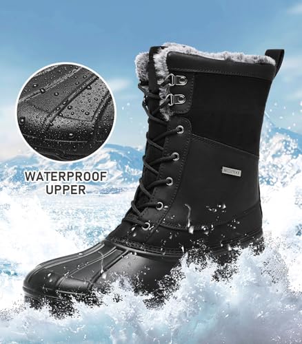 Mens Waterproof Snow Winter Duck Boots Insulated Warm Fur Lined Non Slip Rubber Hiking Work Boots Casual Outdoor2