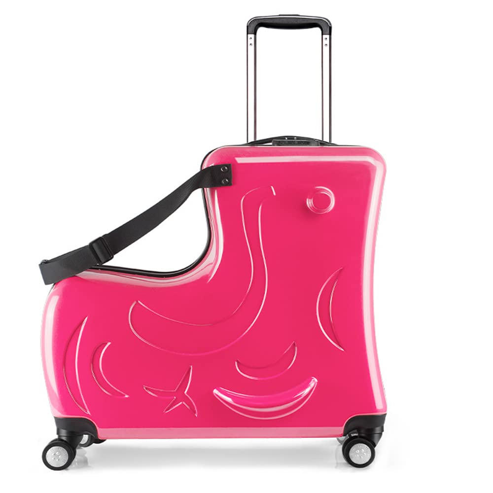 The Latest Children's Suitcase for 1-7 Years Old,boy and Girl's Trolley case, Kids Ride on Luggage Set,Unisex Travel Tots Kids Trunk (Pearl Red)