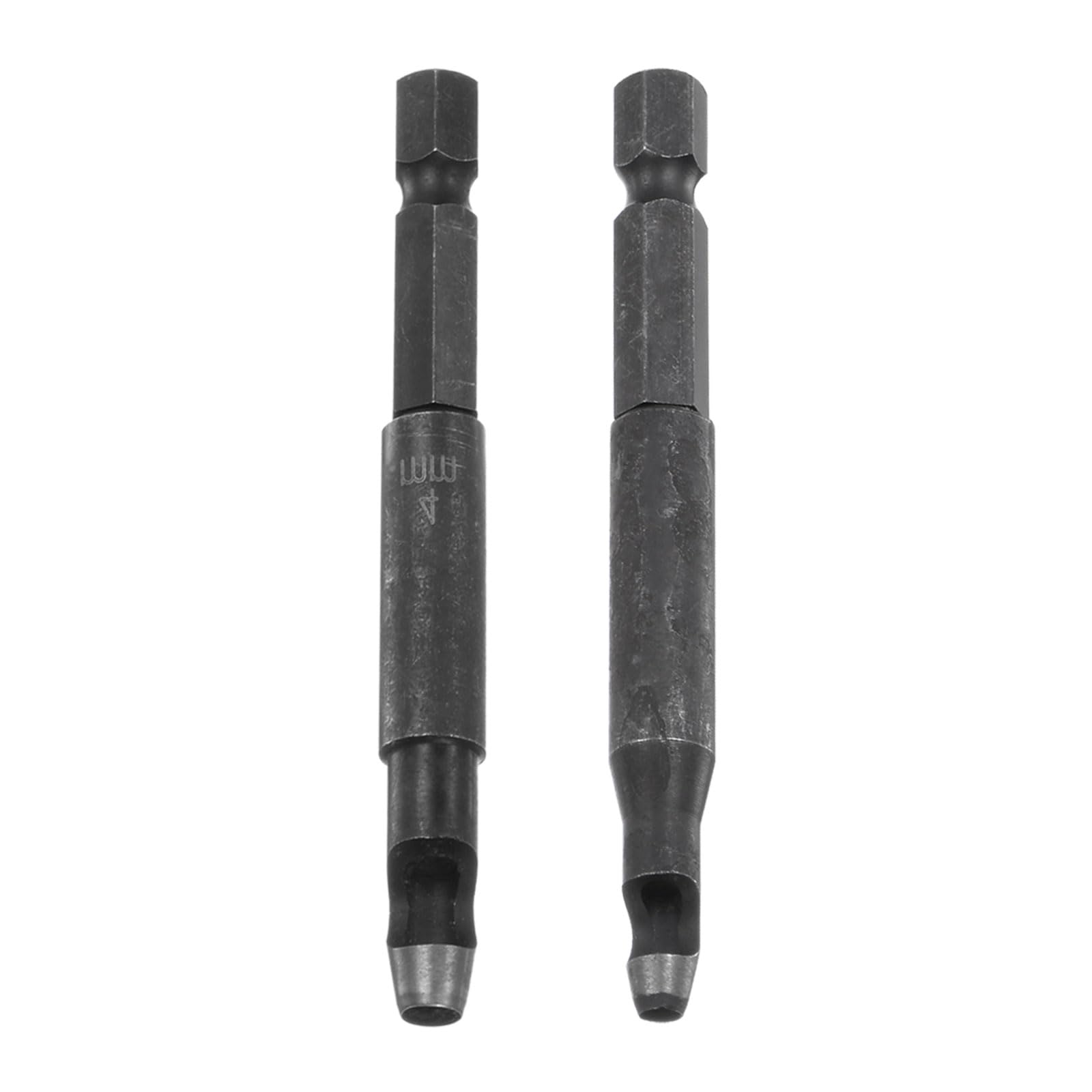 HARFINGTON 4pcs 3mm,4mm Leather Hollow Hole Punch 1/4" Hex Shank for Drills, Belt Hole Punch Punching Cutter Tool for Thick Fabrics Leathercraft Working