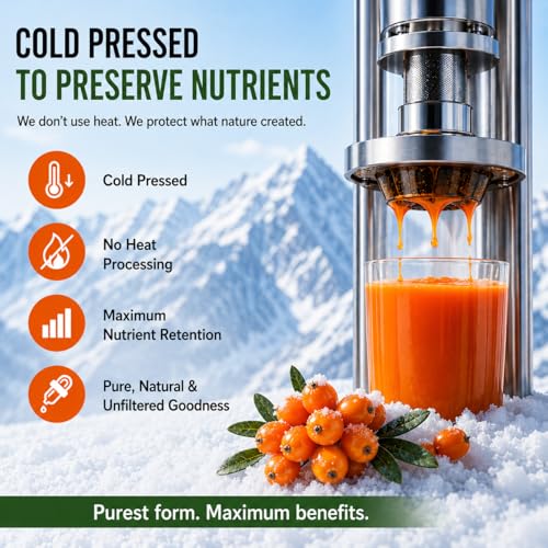 Image of Sea Buckthorn Pulp Concentrate | Cold Pressed Himalayan Superfruit | Rich in Omega 3,6,7,9 & Vitamin C | No Added Sugar | Antioxidant Rich Daily Wellness Drink | 300ml