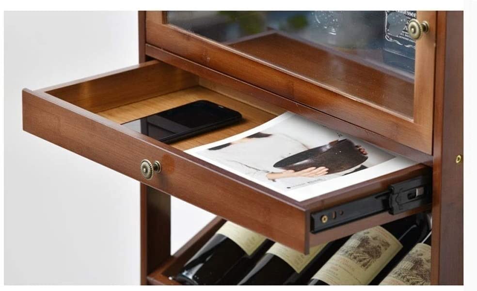 Soporte para botellas de vino de bambú natural con estante miniatura 4