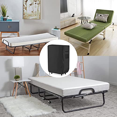 Schleuder Klappbettdecke Schwarz Aufbewahrungstasche für Gästebetten im Innen- und Außenbereich Verstellbar Wasserdicht Protector Multifunktionale Abdeckung (99 * 38 * 114cm)