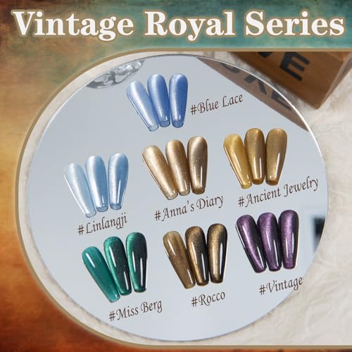 ADHERE Cat Eye Gel Nail Polish Set with Magnet for Holographic Cat Eye,12ML 6 Colors Gel Polish Soak Off UV LED Nail Lamp Nail Art Manicure Salon Valentine\'s Day Gift for Women  - Thumbnail 2