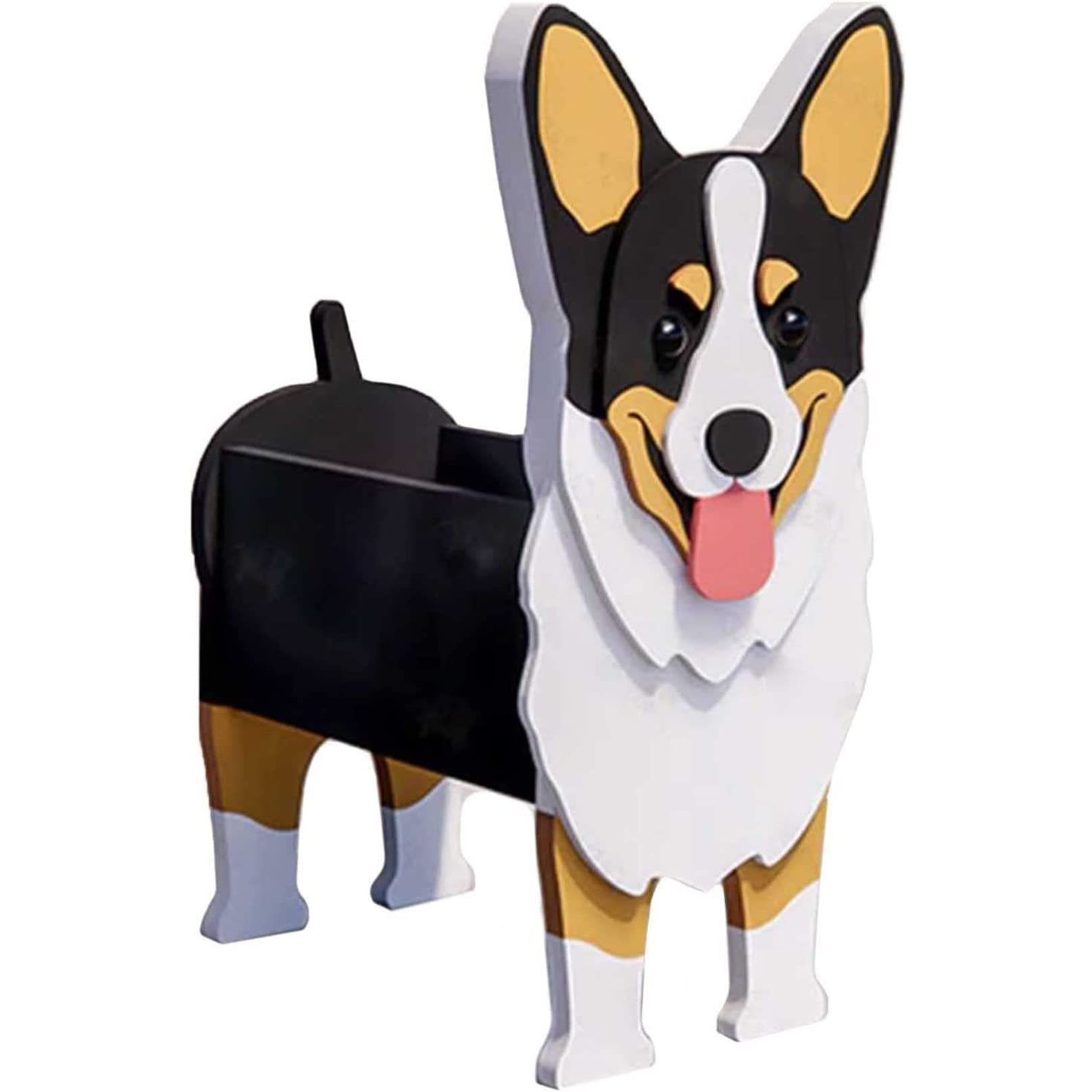 TTiiLoe Cute Dog Planter, Welsh Corgi Pembroke Plant Pots, PVC Herb Garden Flower Pots, Dog Cartoon Shaped Plant Container Holder, Gifts for Pet Lovers, 24x18cm/9.44x7.08in