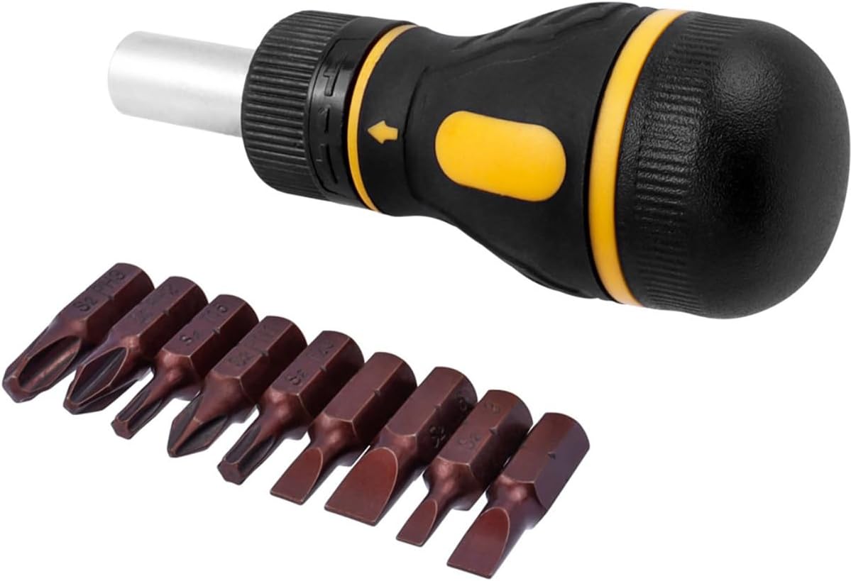 Wolfride 9 In 1 Ratcheting Screwdriver, Multi Ratchet Stubby Screwdrivers Repair Tool Magnetic Mini Screwdriver Set