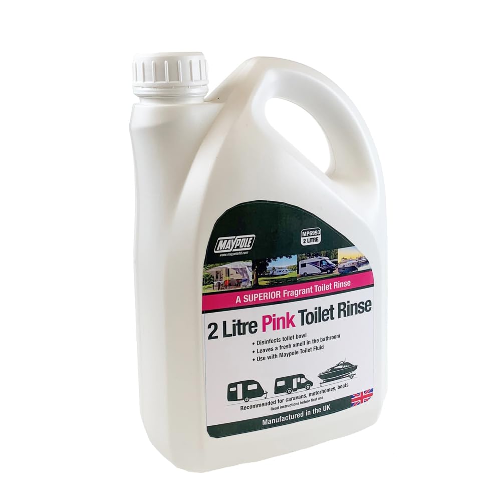 Maypole Superior 2 Liter Eco Pink Fragrant Toilet Rinse for Caravans, Motorhomes Boats Portable Toilets