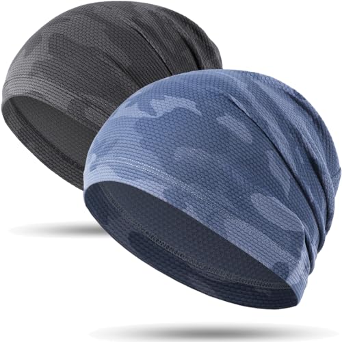 WTACTFUL 2pcs - Rafraîchissant Bonnet d'été Cyclisme Homme - Bonnet Crâne Léger avec Protection UV - Séchage Rapide pour Vélo, VTT, Randonnée, Course...