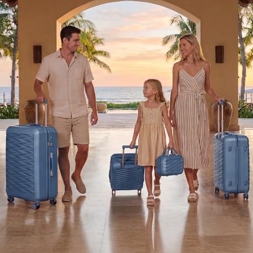H.yeed 4-Piece Luggage Set Lightweight ABS Hard Shell Suitcase Set with TSA Lock and Spinner Wheels Travel Suitcase Set Includes 12" 20" 24" 28" (Navy Blue, 4 pc Set) - Image 4