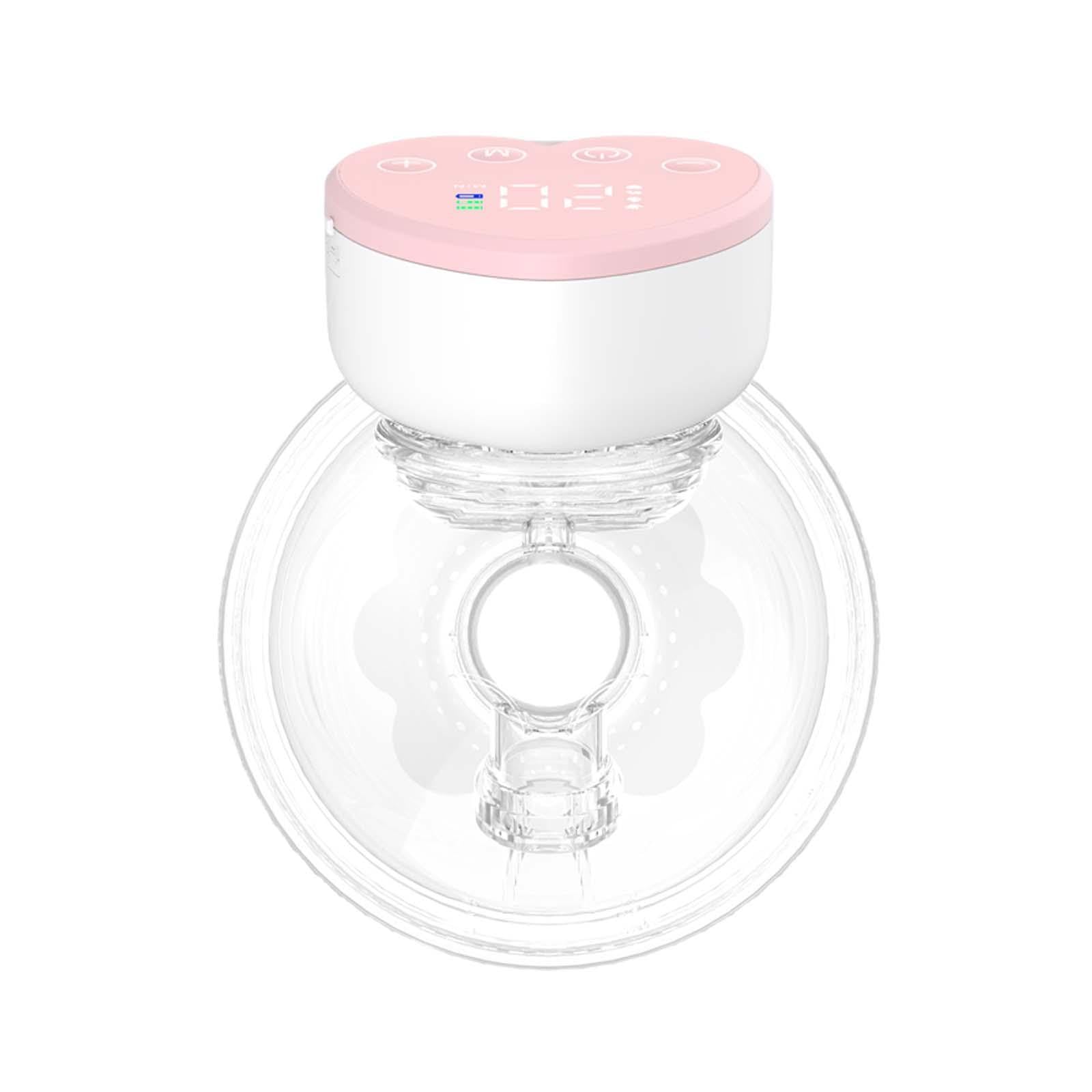 Juego de 2 sacaleches para bomba de lactancia eléctrica portátil totalmente portátil, color rosa