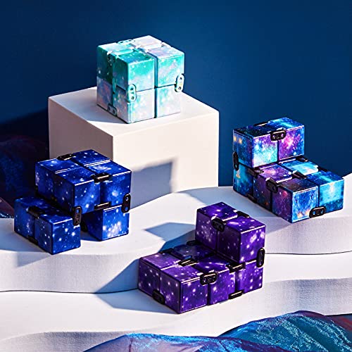 Skylety Cube Anxiety Relief Toy Hand Held Magic Sensory Stress Cube Toy for Adults Relieve Stress Christmas Party Favors(4 Pcs,Starry) by Skylety - Image 5