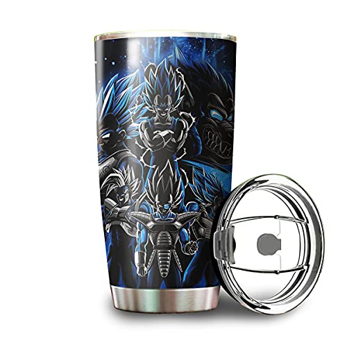 Dragon Anime Ball Cartoon Saiyan Blue Thunder Vegeta Darkest Hour Tumbler Coffee Mug Tea Cup White Tumbler Cup 20oz