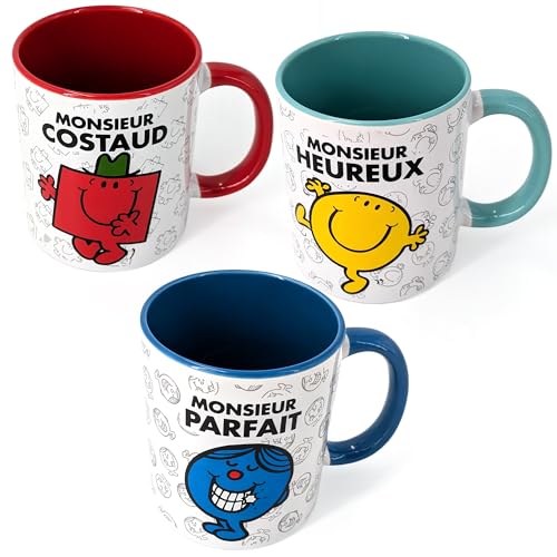 Linnea Lot de 3 Mugs Monsieur Monsieur Madame modèle Monsieur Multicolore