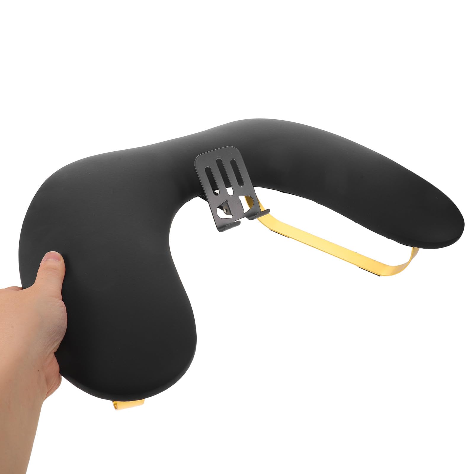 Poggiamano Onicotecnica a U in Pu Nero con Porta Telefono