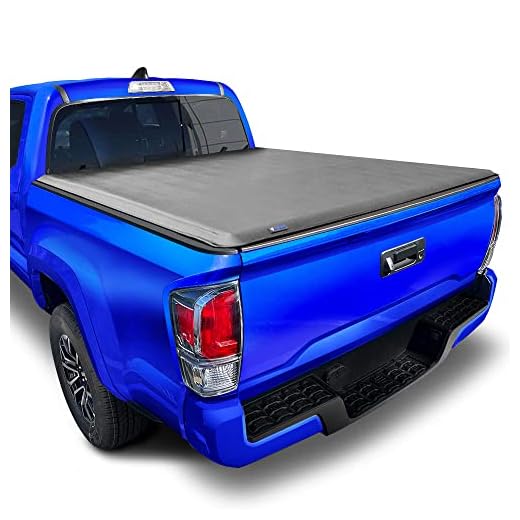 Tyger Auto T1 Soft Roll Up Truck Bed Tonneau Cover for 2005-2015 Toyota Tacoma Fleetside 6' Bed TG-BC1T9037, Black