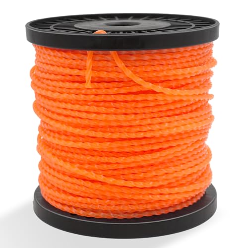 Zeqeey Cordon de Fil de débroussailleuse 3,0 mm x 67 m Twist Carré Herbe Nylon Fil Robuste Robuste, 0,12 Pouce x 220 Pieds