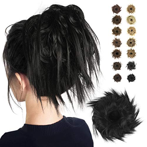 BARSDAR Moño Postizo Rizado, extensiones de moño rizado moños postizos de pelo...