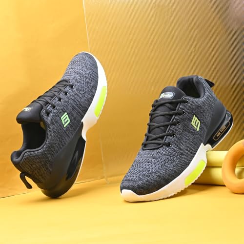 Image of Birde Men's Sports Shoes for Gym, Walking, & Running Lightweight Comfortable Sports Shoes | Colour -Black EVA-TPR-TPU Knitting Sports Shoes