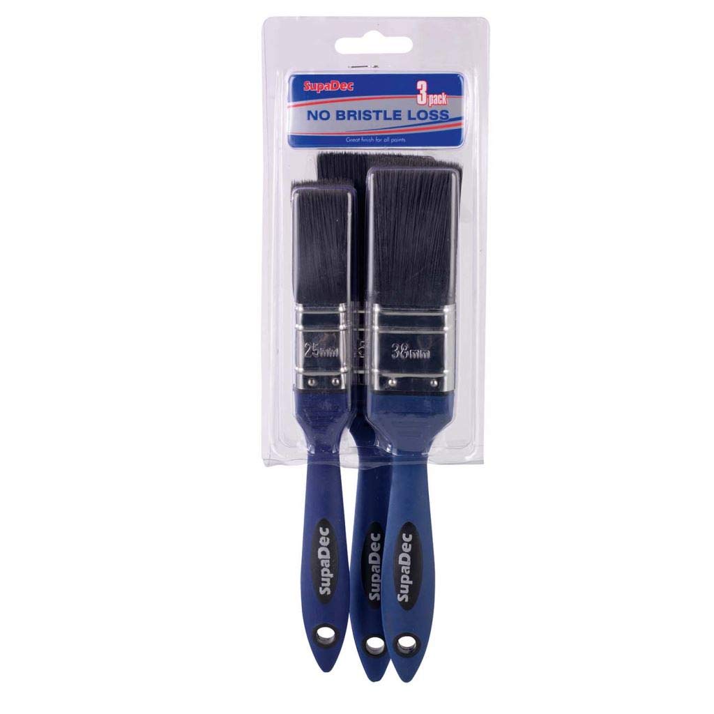 Supadec No Bristle Loss Paint Brush Set Pack Of 3Premium BrushesSynthetic FilamentsSoft Handles & Stainless Steel Ferrules from B&Q