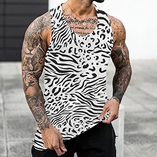 Tank Tops Men, Mens Beach Tank Top Summer Geometry Graphic Printed Quick Dry Sleeveless Tee Shirt Gym Workout Tank Tops Vest #TOP1