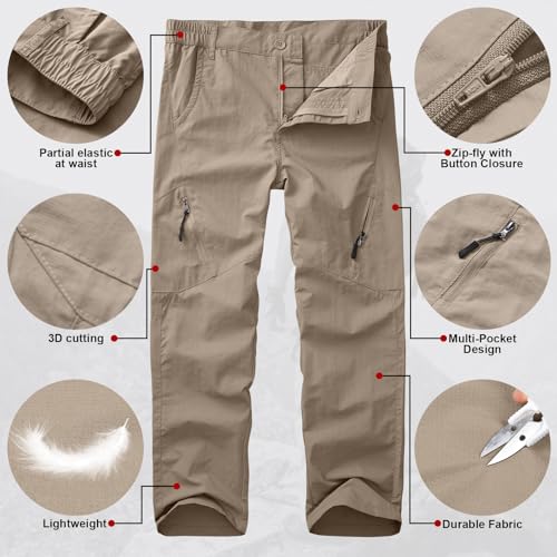 Image of linlon Kids Boys Girls Waterproof Outdoor Hiking Pants Soft Shell Fleece Lined Insulated Pants