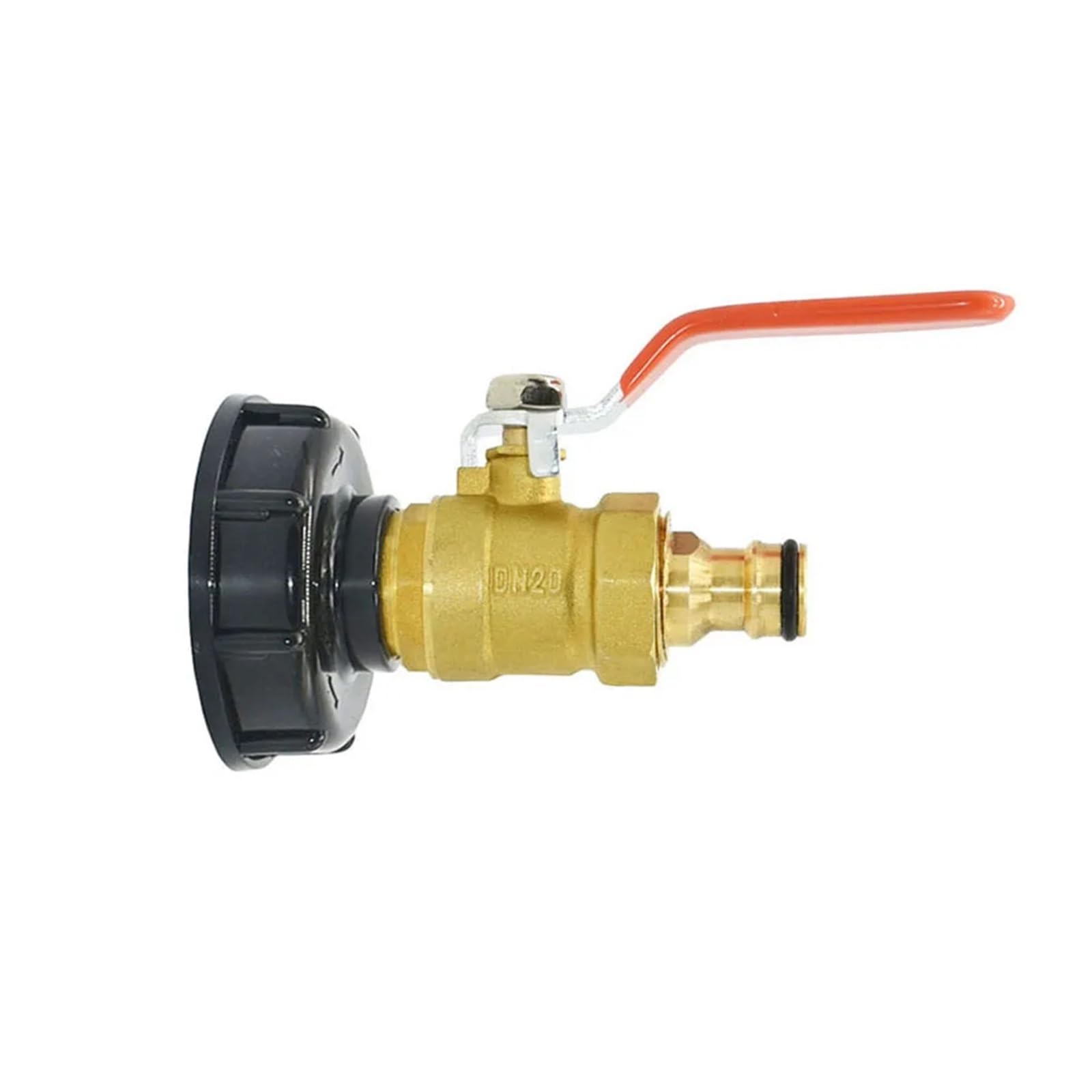 IBC - Adaptador de grifo de tanque S60 x 1/2 3/4 de 1 pulgada, conector de rosca de latón para manguera de jardín, accesorio de válvula rápida (A)