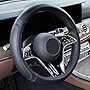 Autopect Microfiber Leather Auto Car Steering Wheel Cover for Cars, Trucks, SUVs, Mini Vans. Non-Slip Texture for Enhanced Grip. Universal 15 inch