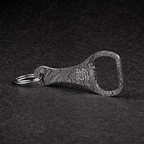 Forseti Steel Cap Lifter Damascus Steel Keychain Bottle Opener