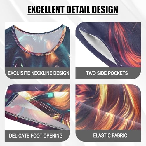 ALAZA Dachshund Dog Color Puppy Pajamas Set Short Sleeve Cotton Sleepwear Summer Pjs 2 Piece 5-14Y4