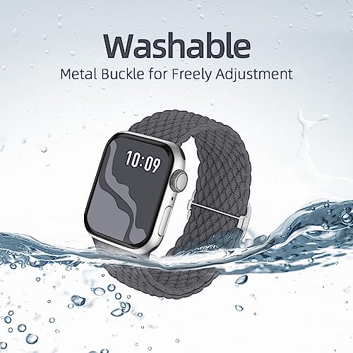Image of 4 Pack Braided Stretchy Bands Compatible with Apple Watch 40mm 41mm 38mm 42mm 44mm 45mm 46mm 49mm Women Men, Breathable Nylon Elastic Daily Use Straps for iWatch Series 11 /10 9 8 7 6 5 4 3 SE /Ultra 2