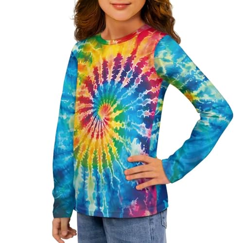 Image of Long Sleeve Shirts for Girls Casual Crewneck Tops Fall Winter Outfits for 3-16 Years Old