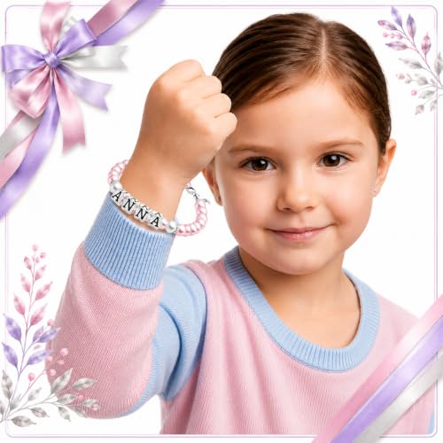 Image of Baby Crystals Pink Pearl Bracelet for Girls | Flower Girl Birthday Jewelry