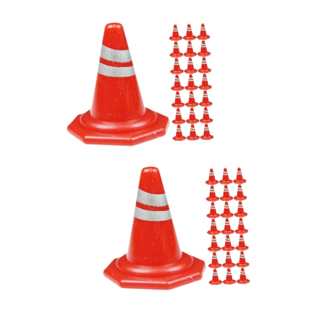 POPETPOP 2sets Interactive Foam Traffic Cones for Boys and Girls Cones Set Roadblocks Signs Toy Miniature Traffic Barrier Educational 50pcs*2
