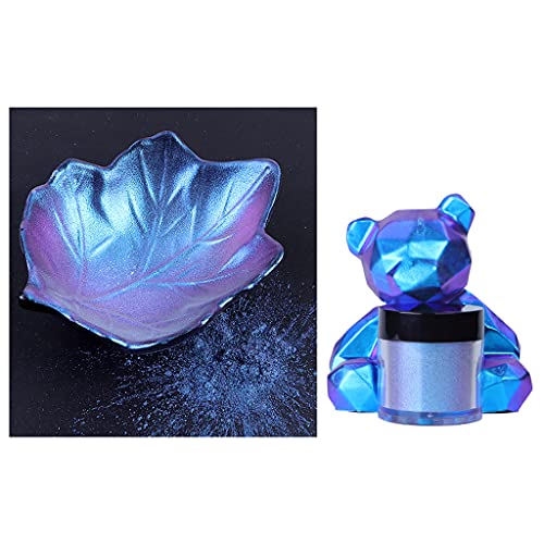 Cherjoury Chameleon-Powder 1 Piece Shift Mica Powder for Epoxy Resin Pearl Pigment Powder for Painting Soap Making Slime Multi Colorblue-Green-Purple