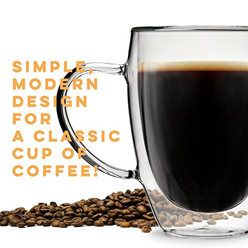 Glass Coffee Mugs Drinking Glasses Set of 2 with Handle, 12oz Double Walled Thermo Insulated Cups for Tea Latte Cappuccino Espresso - Thumbnail 7