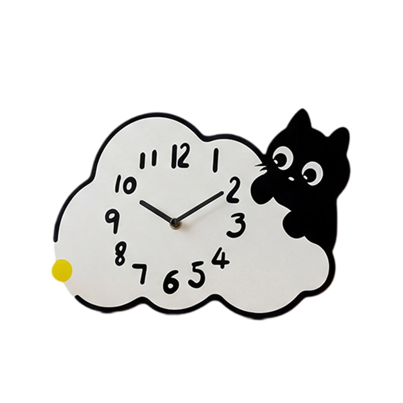 Horloge chat silencieuse 20cm : finis les bruits de tic-tac dans la chambre bébé
