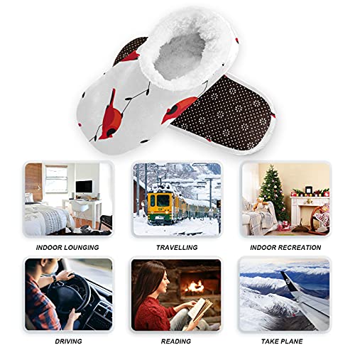 Poeticcity Unisex Fuzzy House Slippers, Warm Fur Lining Shoes, Non-Slip Memory Foam Slippers M-XXL3