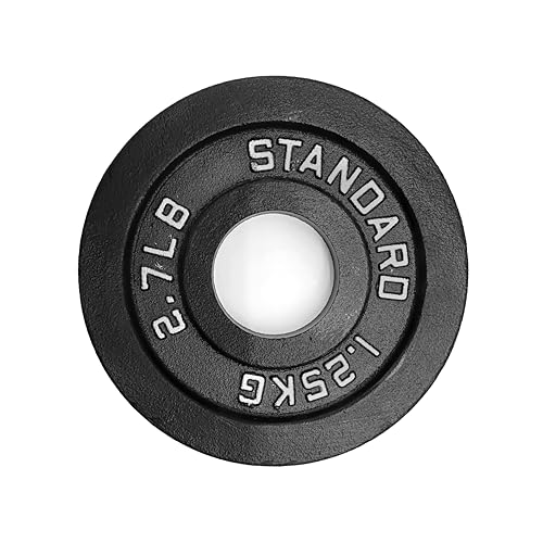 Image of Standard Olympic Weight Plates, with Handles & 51MM Diameter, Cast Iron Coated Professional Weight Plate Pair for Dumbbells & Exercise, Spare Gym Weight Plates for Strength Training, Dumbbell Plates.(1.25kg Set of 2)