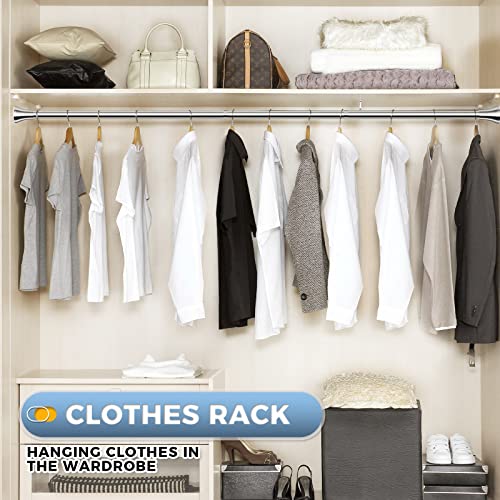 Aizesi Shower Curtain Rod, 36-63 Inches Tension Curtain Rod, Adjustable Curtain Rod No Drilling, Rust-Resistance And Non-Fall Down Spring Tension Rod, Shower Rod For Bathroom, Silver #TOP5