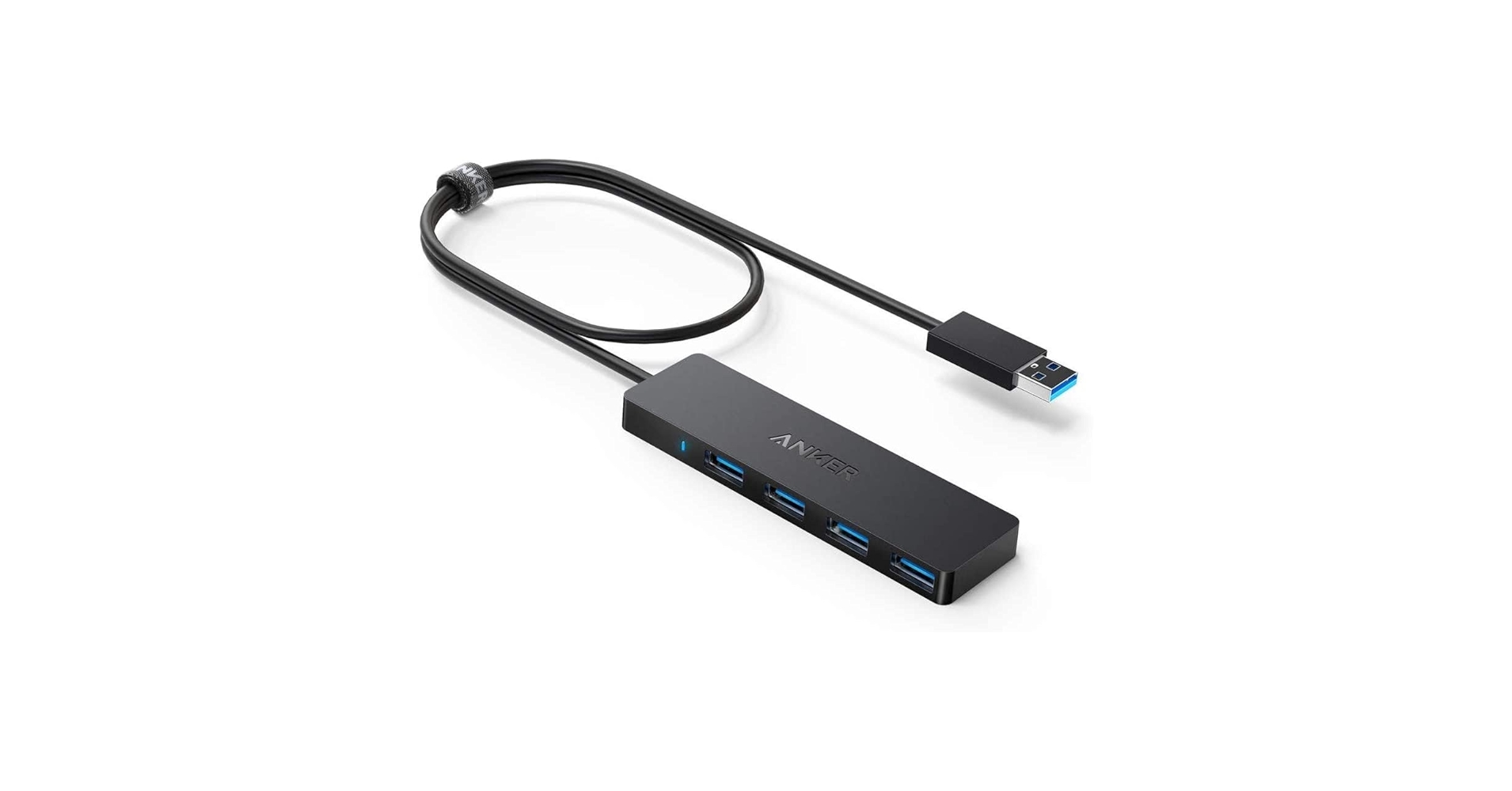 Anker USB Hub 4 Ports, Multiple USB 3.0 Hub, USB Splitter for Laptop, Extender for A Port Laptop, PC, Desktop and More [Charging Not Supported](2ft USB-A)