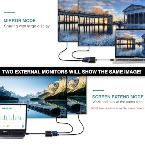 Image of NEXSA USB 3.0 to VGA & HDMI Adapter Converter, USB to HDMI /VGA Video Adapter with 1080p Output, Dual Display Sync, Compatible with Windows 7 /8 /8.1 /10